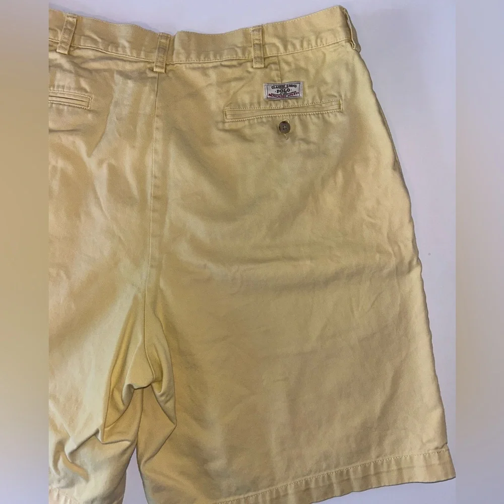 Polo Ralph Lauren Tyler Short, men’s pale yellow Classic Chino‎ Vintage size 36